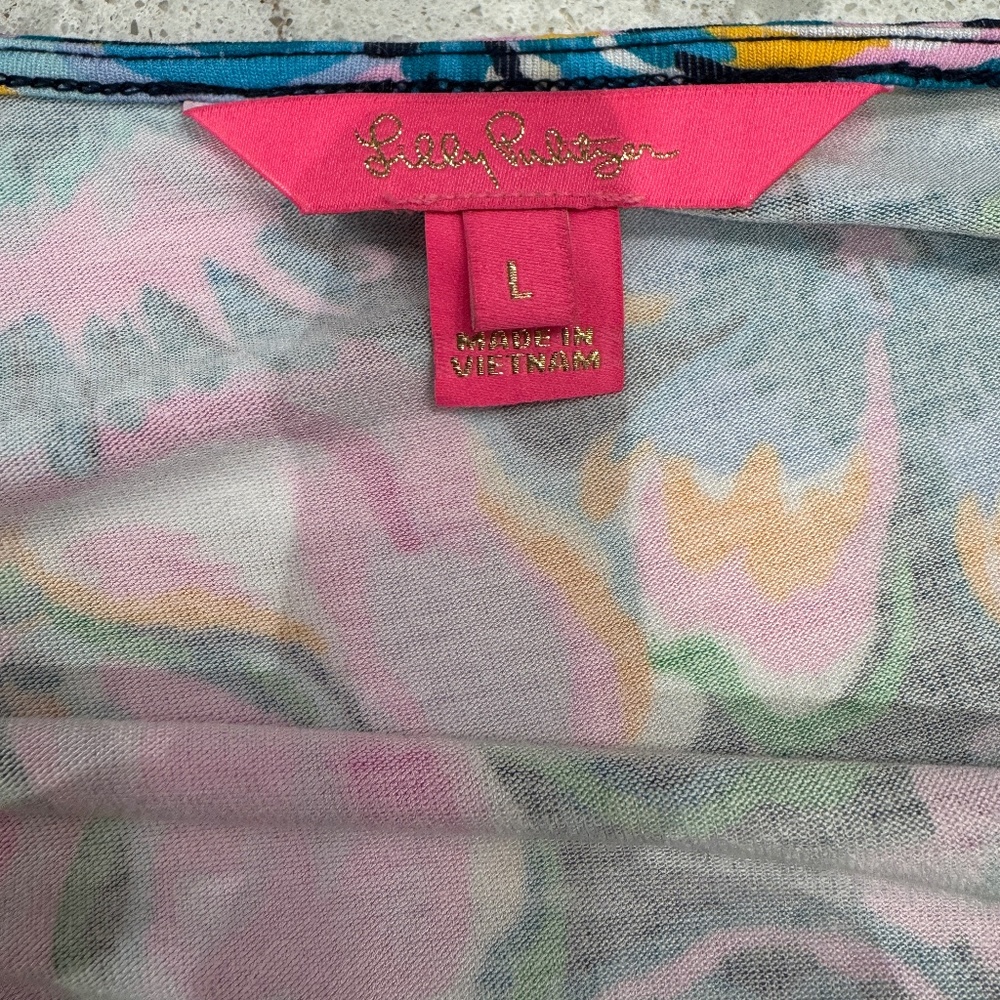🌺 Lilly Pulitzer 3/4-Length Sleeve Floral Maxi Dress – Size L - Picture 3 of 3